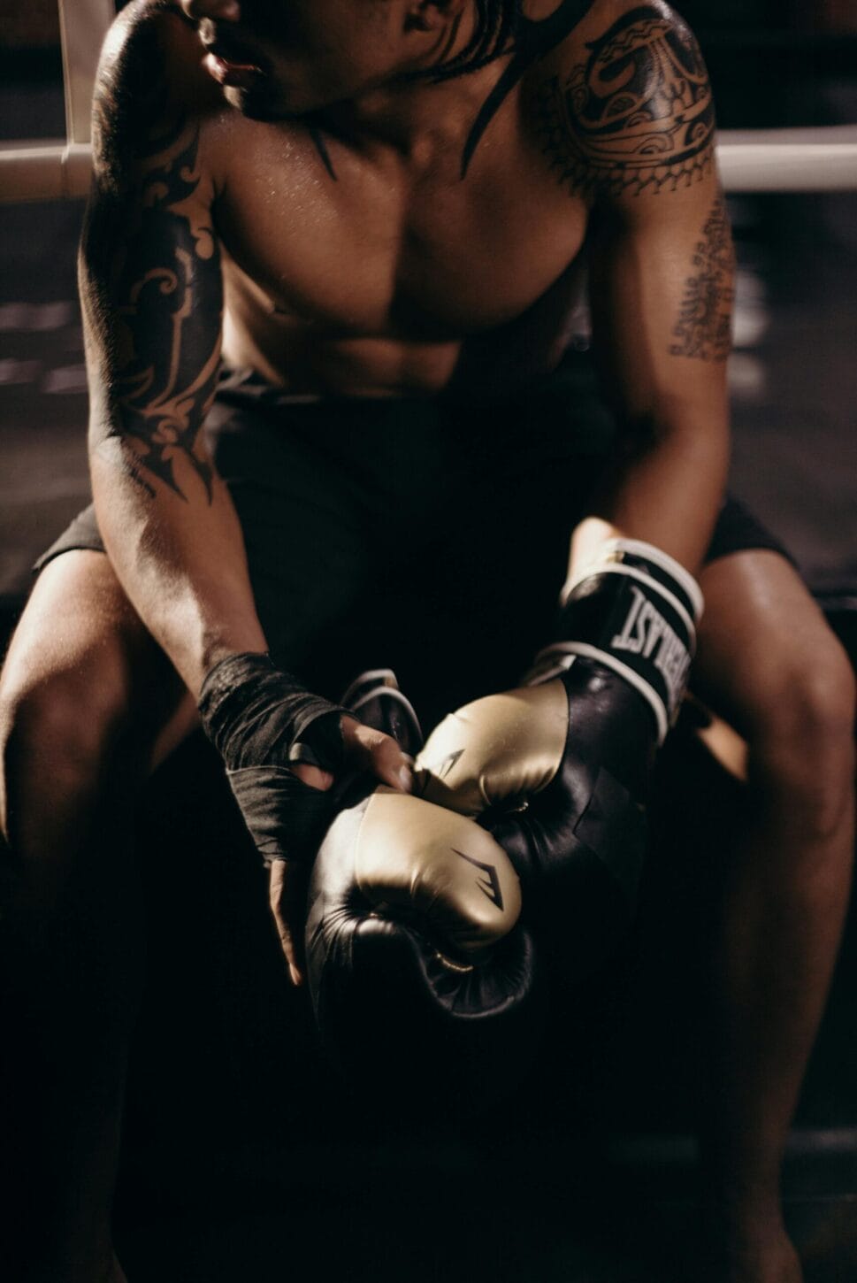 man wearing boxing gloves