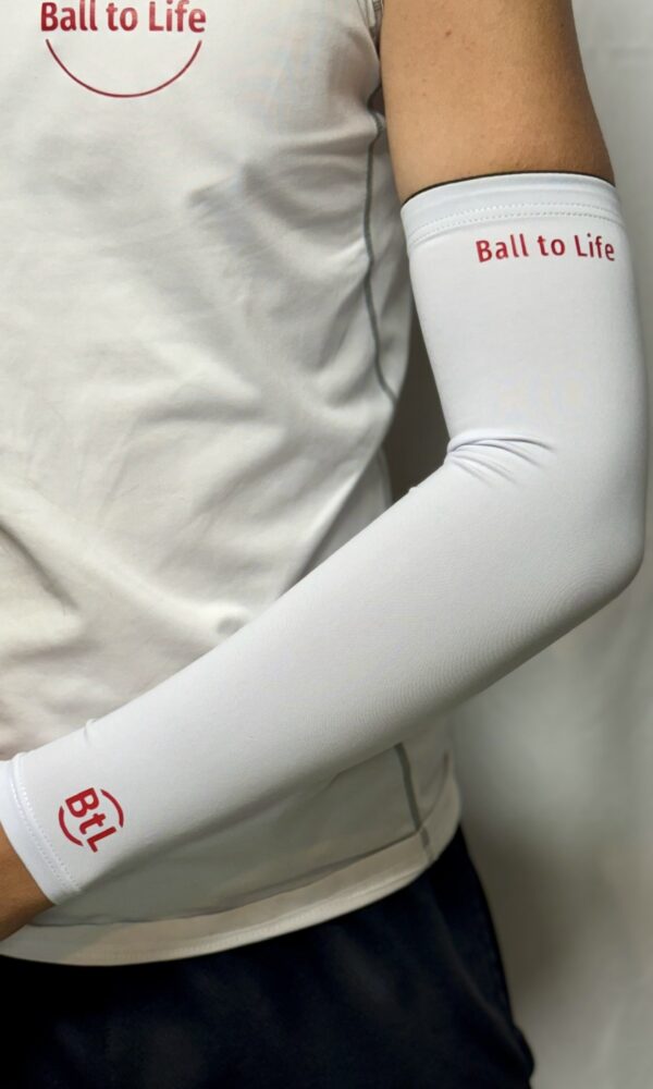 white ball to life arm sleeve