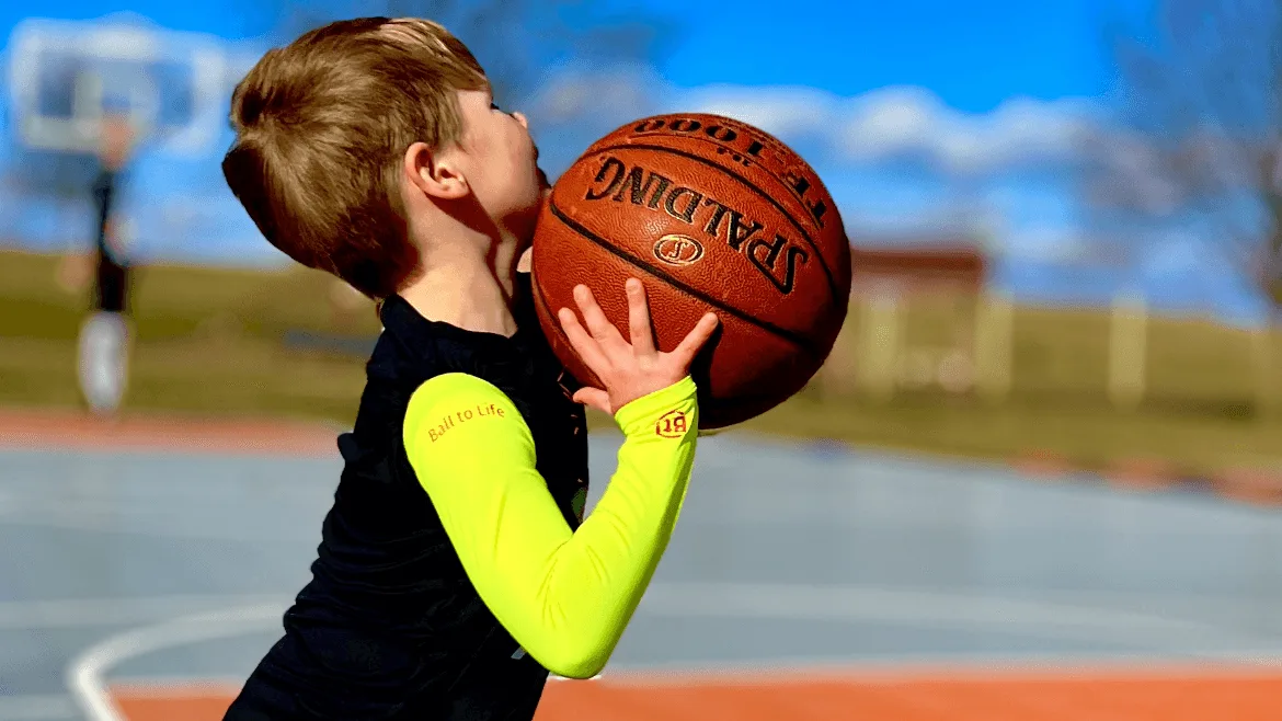 young boy Basketball training