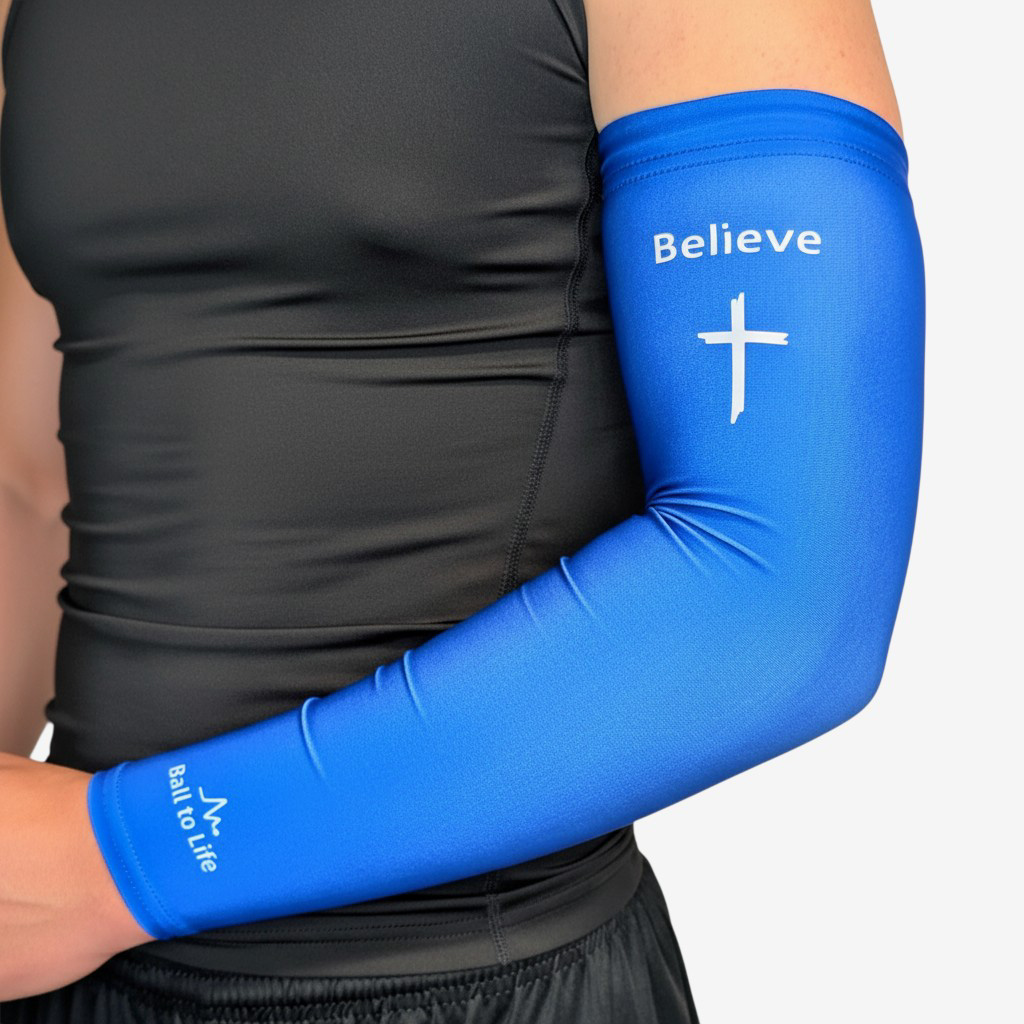Blue Believe Arm Compression Sleeve