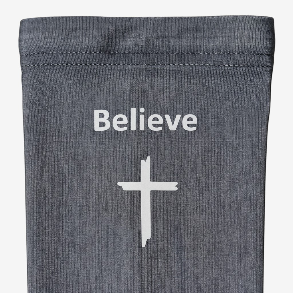Gray Believe Arm Compression Sleeve