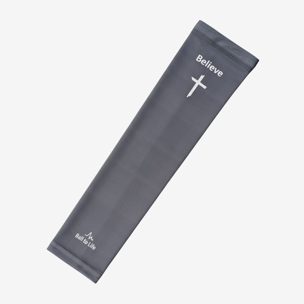 Gray Believe Arm Compression Sleeve