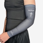 Gray Believe Arm Compression Sleeve
