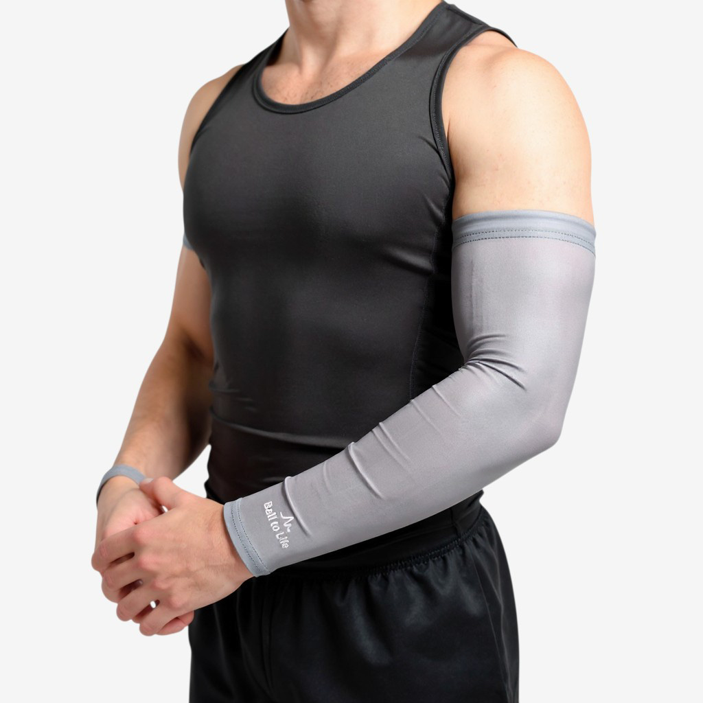 Gray Ball to Life Compression Arm Sleeve