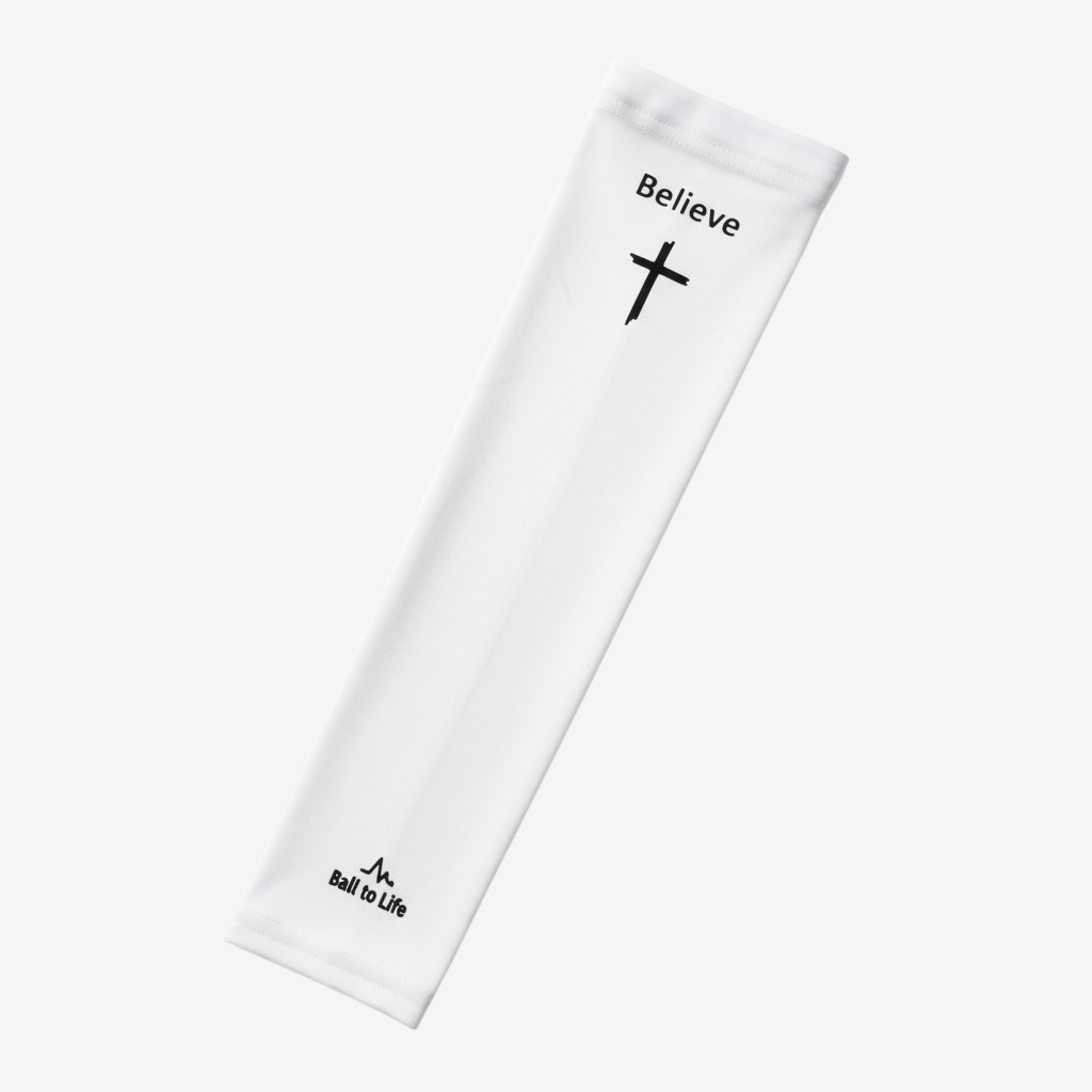 White Believe Arm Compression Sleeve