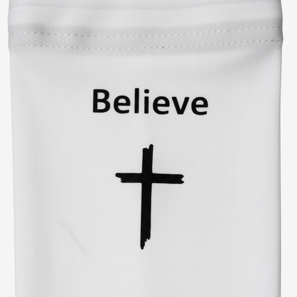 White Believe Arm Compression Sleeve