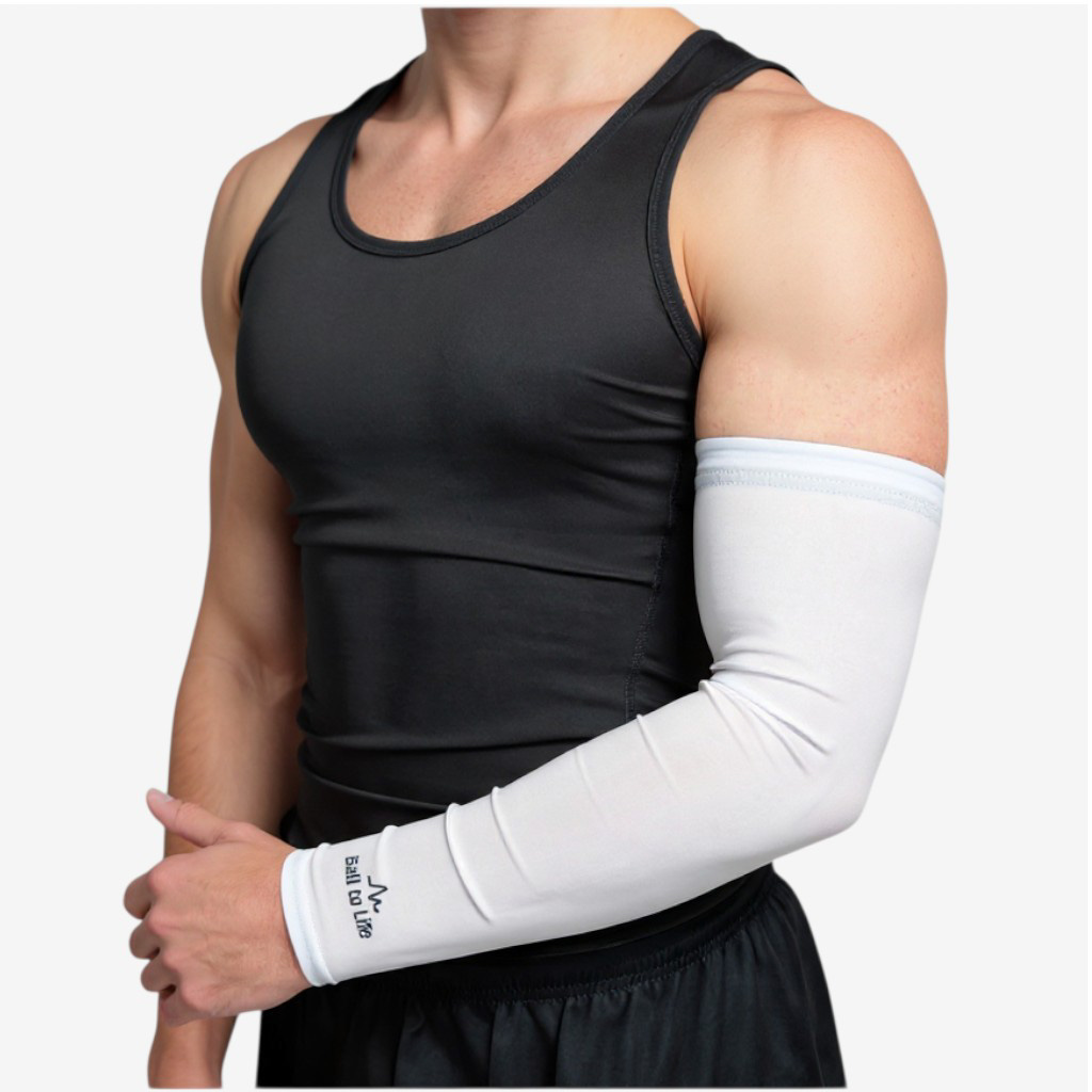White Ball to Life Compression Arm Sleeve