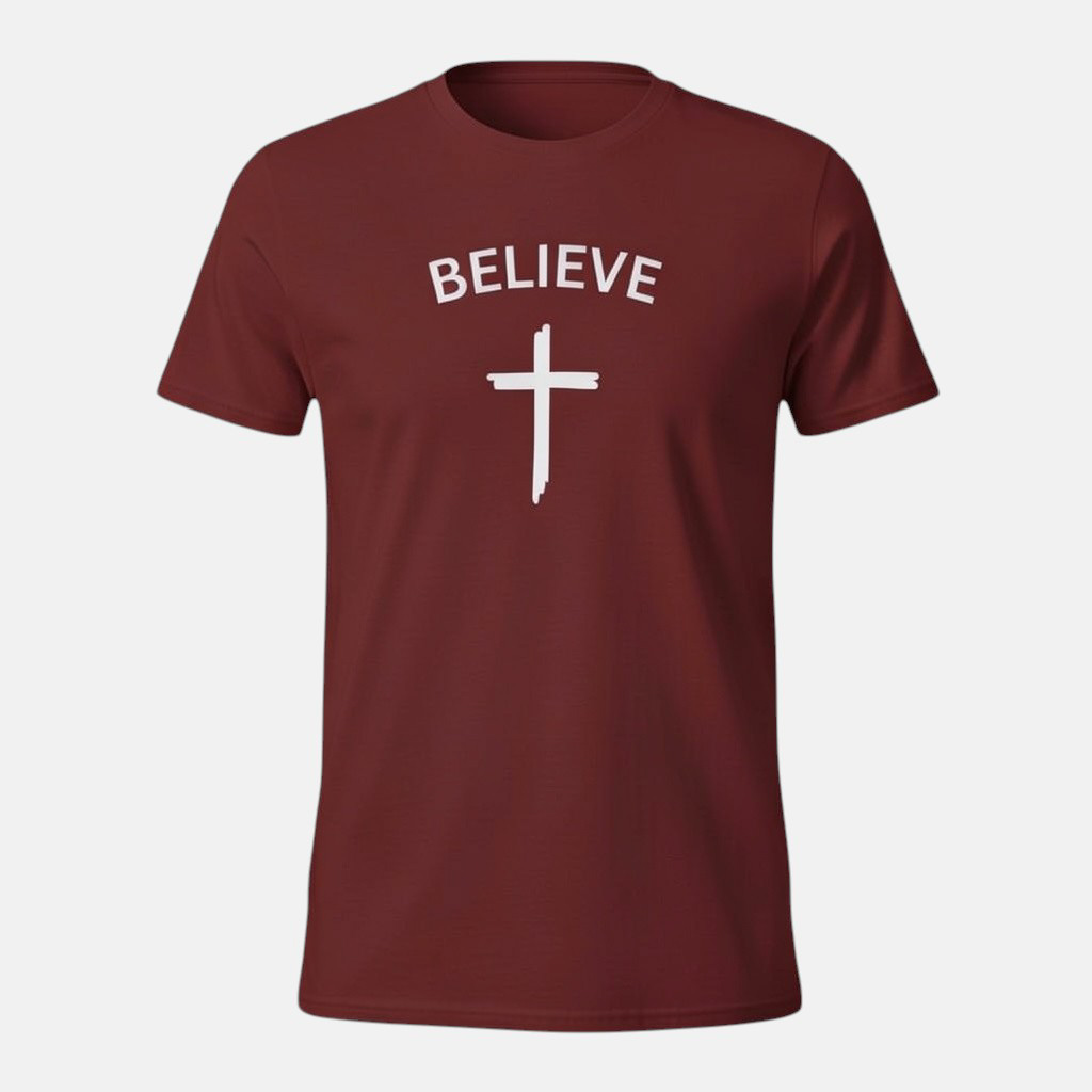 Maroon Ball to Life Believe T Shirt