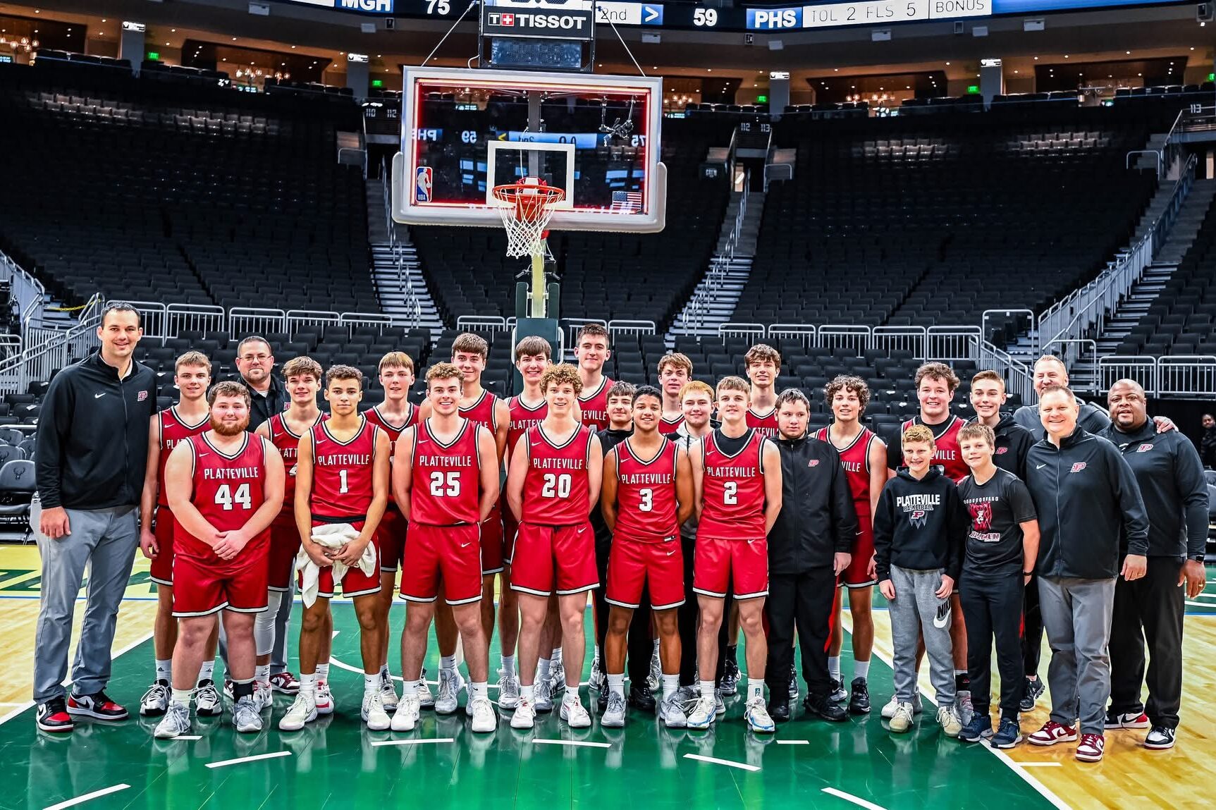 Platteville basketball team at Fiserv forum